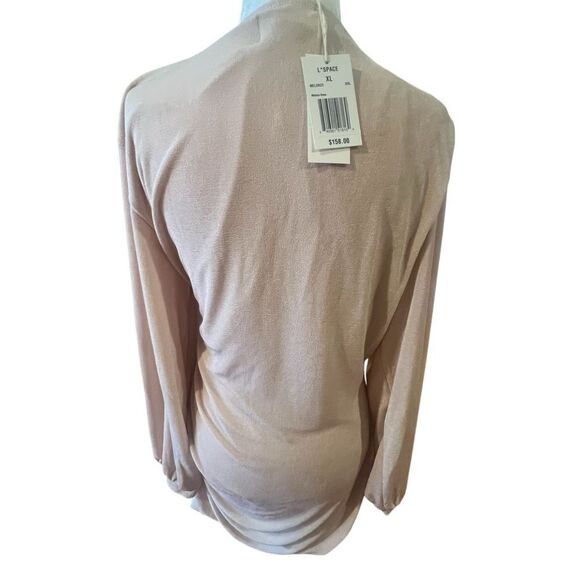 NWT l*space women's melissa dress size xl in light pink shimmer w/ ruched‎ side - Picture 11 of 14